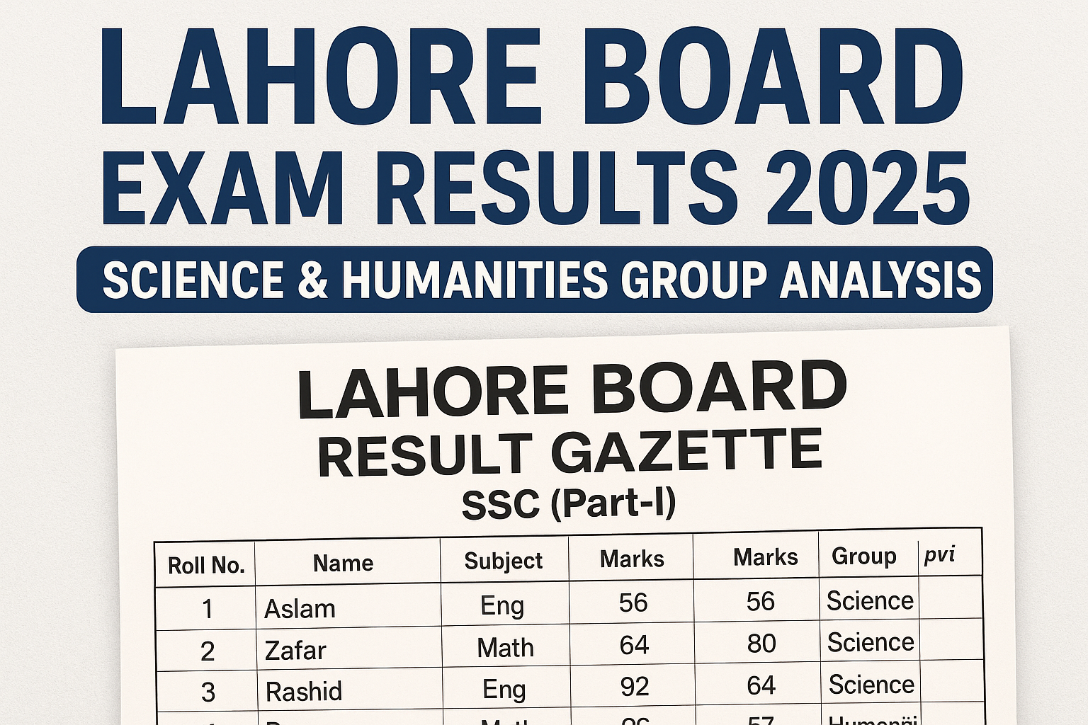 Lahore Board Exam Results 2025 Gazette